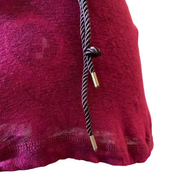 KERSH linen burgundy semi sheer tank top - camisole tunic - medium - Picture 8 of 12